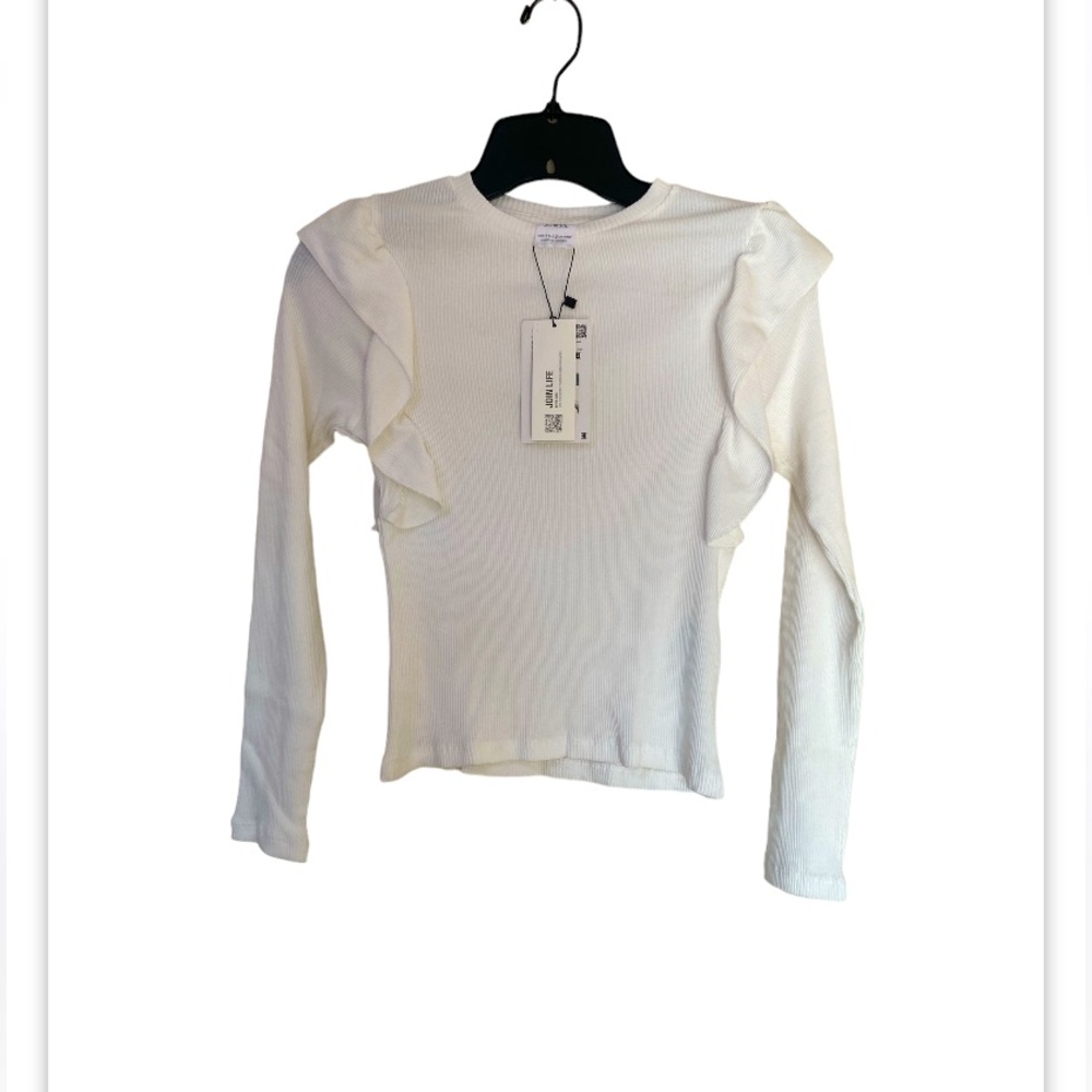 Zara Girls Top white stretchable fabric Size 11-12 NWT